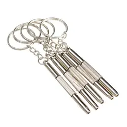 Jeu de tournevis 3 en 1 pour lunettes, en acier et aluminium, 5 pièces, outils de réparation pour lunettes de soleil, montres, Kit de tournevis avec porte clés, 2020 