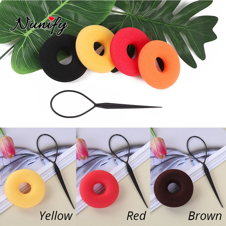 Chignon Magique Hair Bun Accessories Donut Hair Hairstyle Tools Black Brown Red Yellow French Hair Braiding Toll Roller Hook