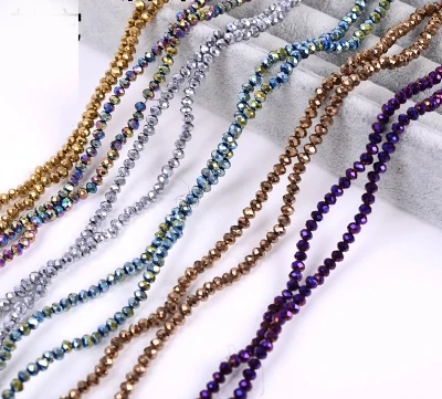 Crystal Beads 2mm Tiny Czech Rondelle Shape Faceted for Jewelry Findings