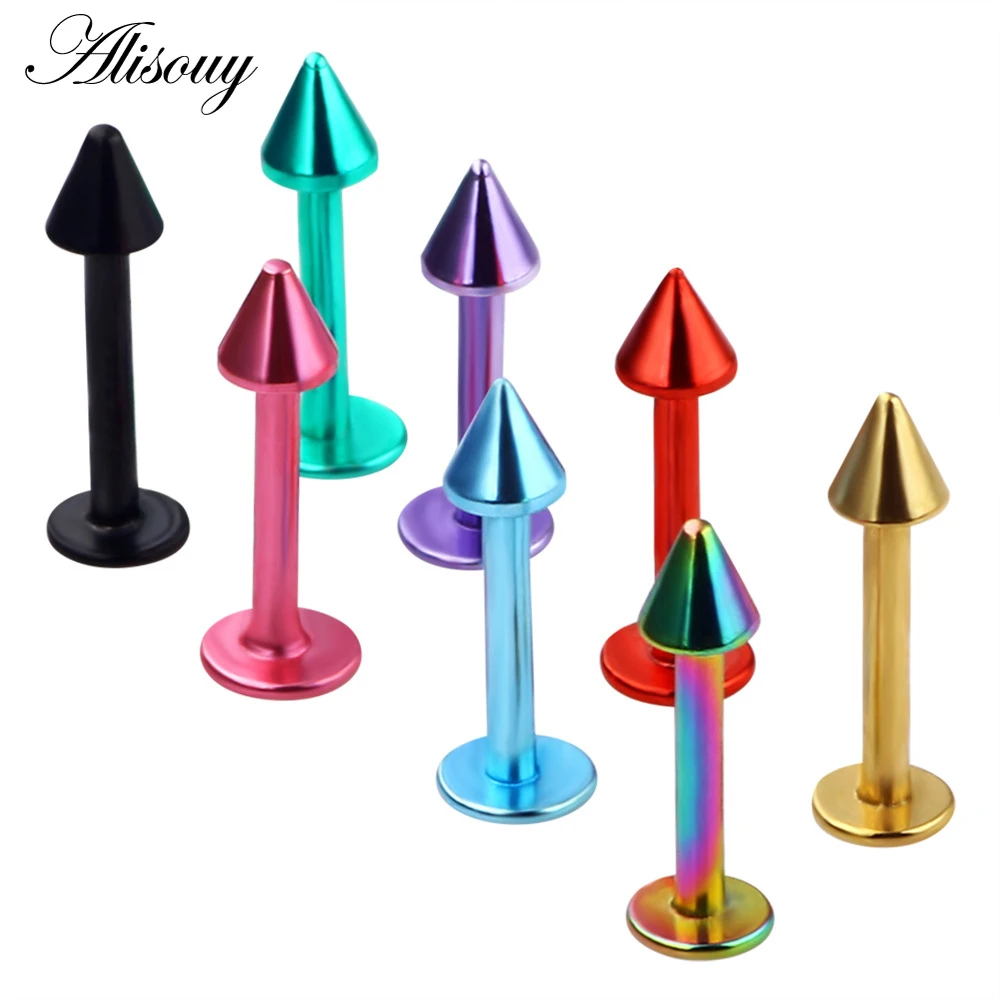 

Alisouy 1Pc 16G Tragus Helix Bar 3-4mm Tip cone Stainless Steel Labret Lip Bar Rings Stud Cartilage Ear Piercing Body Jewelry
