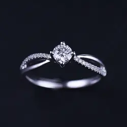 18 К золота кольцо с бриллиантом для Для женщин K золото Природный Ювелирные изделия с алмазами свадьбы и Обручение украшения для леди