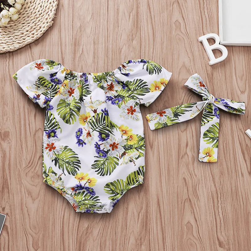 Baby Bodysuits Summer Newborn Infant Clothes Toddler Girl Short Sleeve