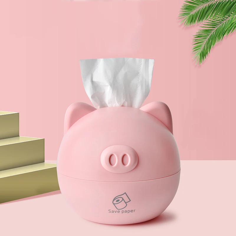 

Home Pig design Tissue Boxes Desktop Napkin Holder Cute Cartoon Tissue Paper Storage Box Kitchen Living Room Organizer 16*17cm
