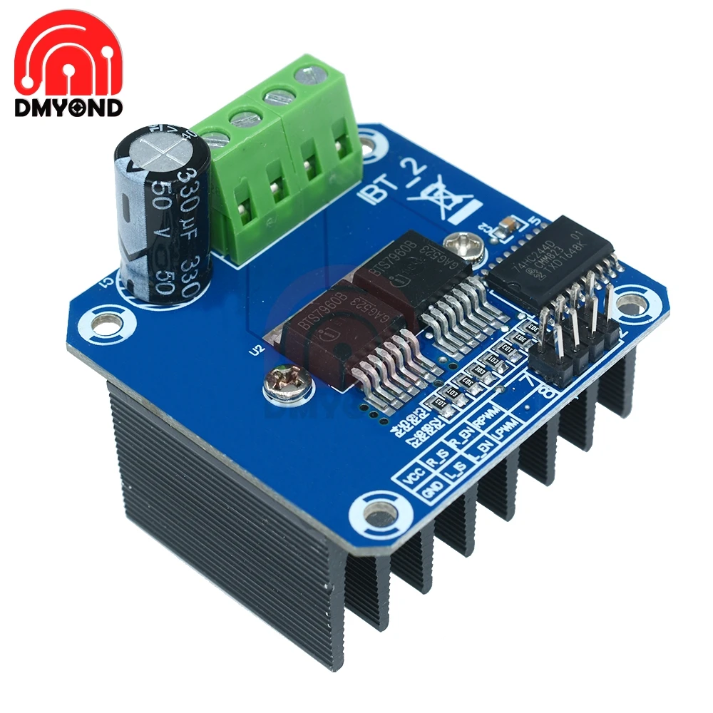 Двойной BTS7960 B BTS7960B DC 43A шагового двигателя привода Модуль драйвера h мост ШИМ