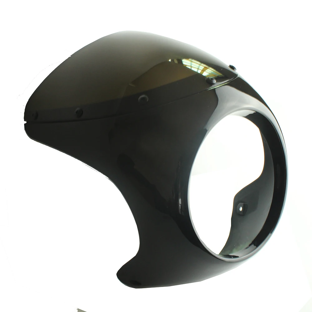 

Motorcycle 7'' Gloss Black FOR Cafe Racer Headlight Fairing Screen Windshield