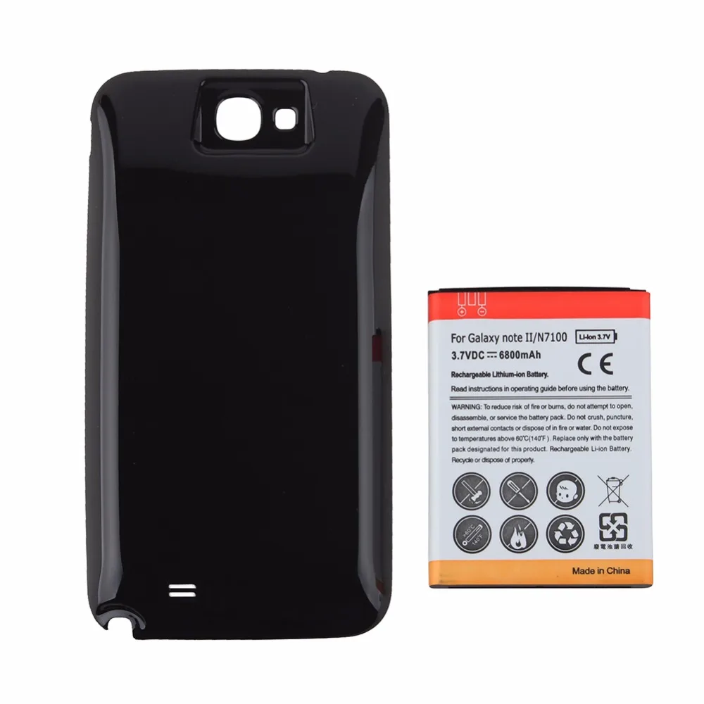 

High Capacity 6500mAh Extended Battery for Samsung Galaxy Note 2 II N7100+ Back Cover Case For Samsung Galaxy Note 2 N7100