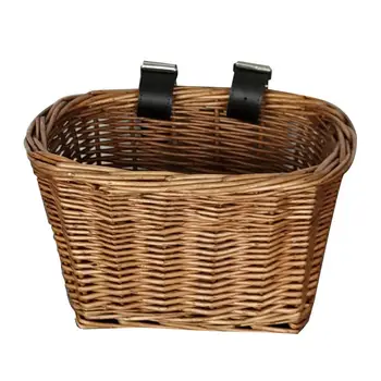 

Wicker Front Handlebar Bike Basket Cargo Hand-woven Beautiful Lines Sturdy And Durable Folk Craftsmanship Bicycle Storage