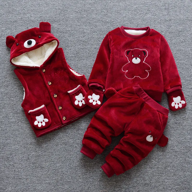 

Baby Boys Clothing Set Unisex Baby Girls Clothing Set Coat + Sweater + Pants Winter Warn Suit Kid Children Baby Set