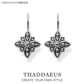 

Drop Earrings Marcasite Star Flower Trendy Gift For Women High Quality Earring Europe Style Silver Zirconia Fashion Jewelry