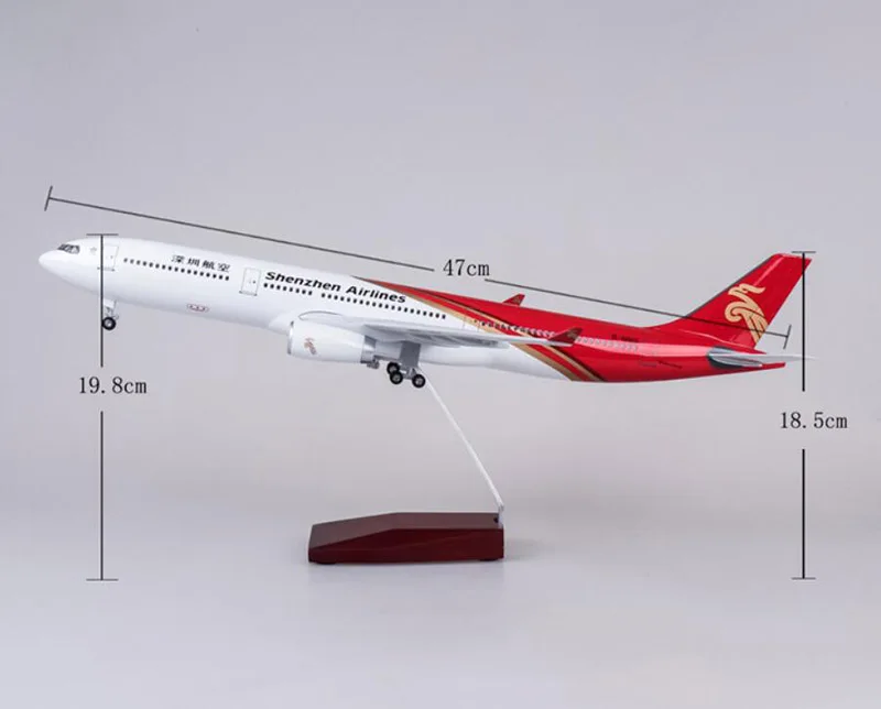 47 см 1:135 масштаб Airbus A330 модель Shenzhen Airlines дыхательных путей W колесная база огни смолы самолет коллекционная игрушка Коллекция