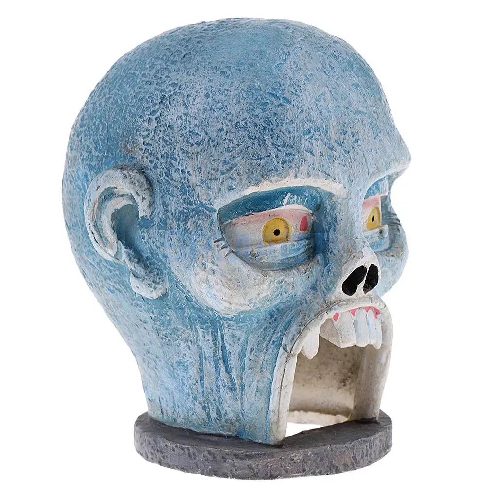 Blue Resin Action Figure Head Sculpt Skull Skeleton Model Monster Miniature for Sand Table Game DIY Parts Toys