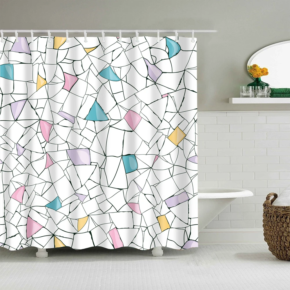 

Svetanya Endless Pattern Waterproof Shower Curtain Printed (include 12 pcs Hooks) 180*180cm