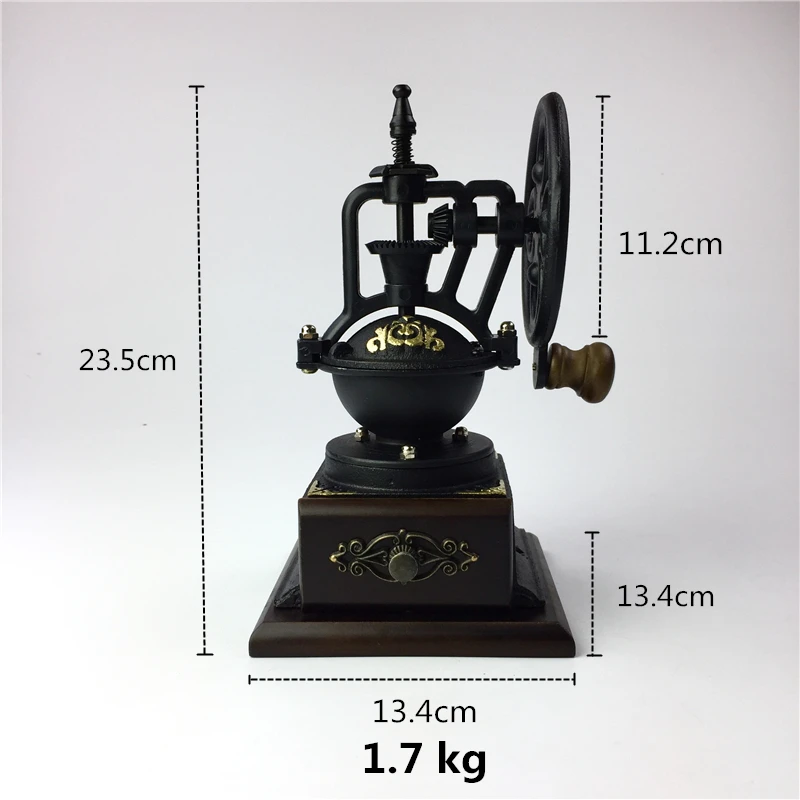 Ручная кофемолка с большим Ретро колесом обозрения, кофемолка, кофейные зерна, стальная шлифовальная машина, деревянная ручная кофемолка