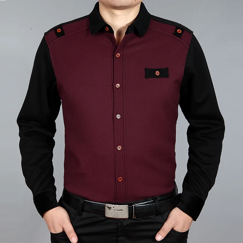 ISMEN Мужская рубашка с длинным рукавом мужская деловая Повседневная мода длинный рукав Формальные рубашки тонкий Masculina Camisa Homme