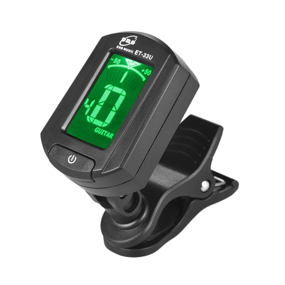 eno ET 33U Acoustic Guitar Tuner Portable Clip On Tuner LCD Display for