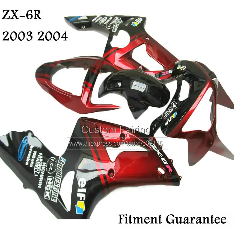 

metallic red fairing kit for Kawasaki zx6r zx 6r Ninja 03 04 2003 2004 Injection molding fairings tp31