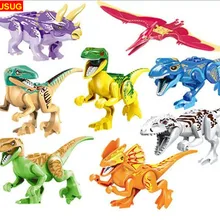 Gusug 80 шт. 77021 Super Heroes мир парк тираннозавров Rex Dinosaur блоки кирпичи игрушки модель Рождественский подарок