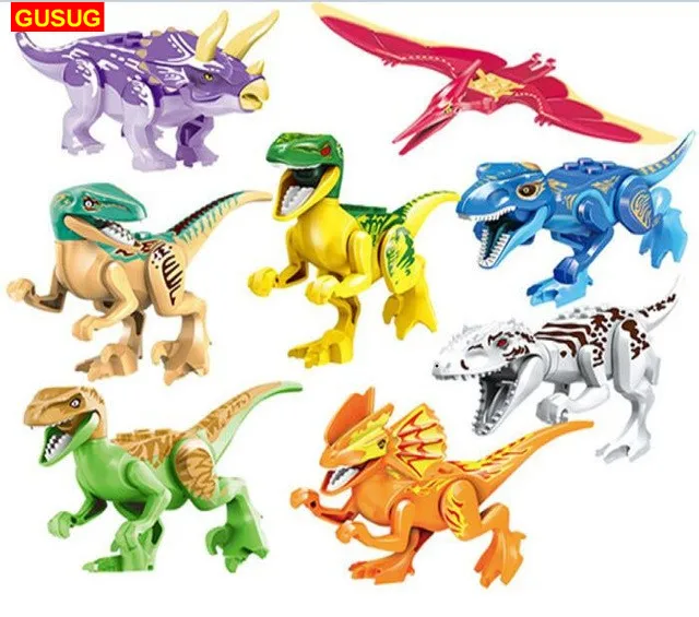 Gusug 80 шт. 77021 Super Heroes мир парк тираннозавров Rex Dinosaur блоки кирпичи игрушки модель Рождественский подарок