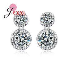 PATICO 2017 Luxury Rhinestone Earrings Jewelry Cubic Zircon Crystal Silver Stud Earrings For Women Wedding Accessory Wholesale