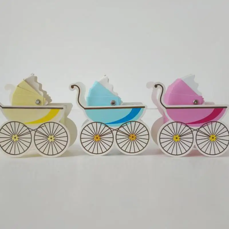 

50pcs Cute Baby Carriage Candy Box Baby Shower Biscuit Box Paper Craft Art Carriage Box Birthday Party Decorations Kids Scatola