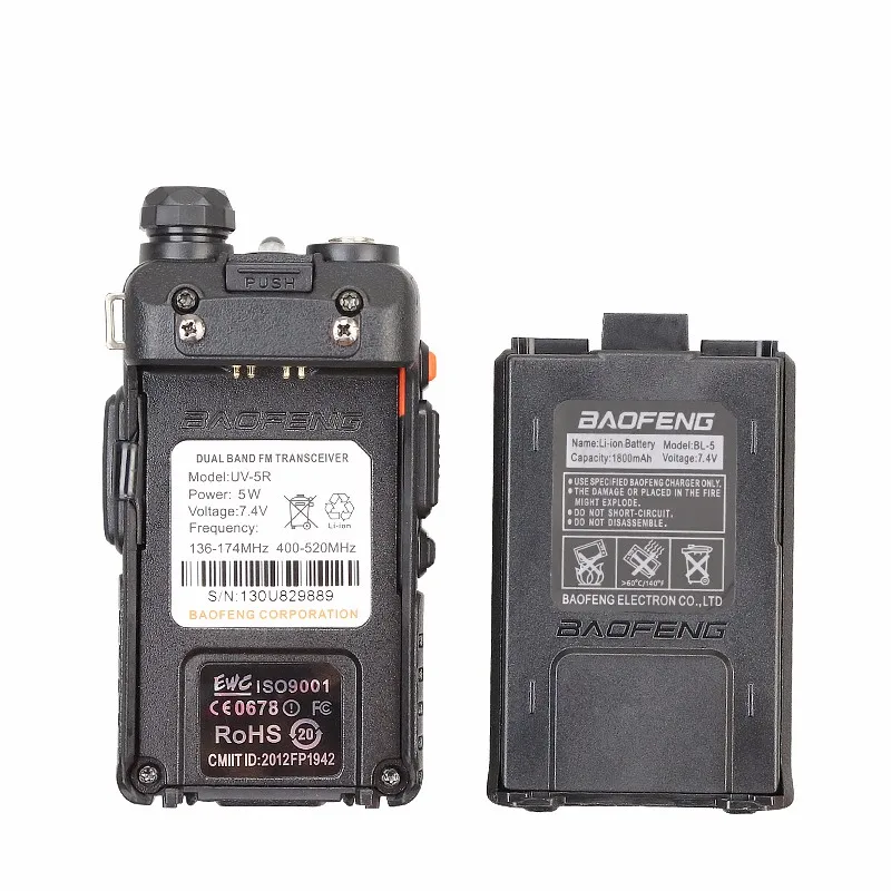 2 шт. BaoFeng UV-5R портативной рации двухдиапазонный УКВ/UHF136-174Mhz и 400-520 мГц двухстороннее радио Ручной baofeng uv5r гарнитуры