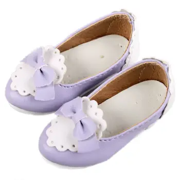 

[wamami] 1/3 Purple Mid Heeled Bowknot Synthetic Leather Shoes SD BJD Dollfie