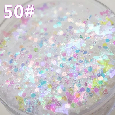 Ultrathin Sequins Nail Glitter Paillettes Irregular Rhinestone Eye Makeup Sequins Laser PET Sequin Nails Art Manicure Material - Цвет: 50