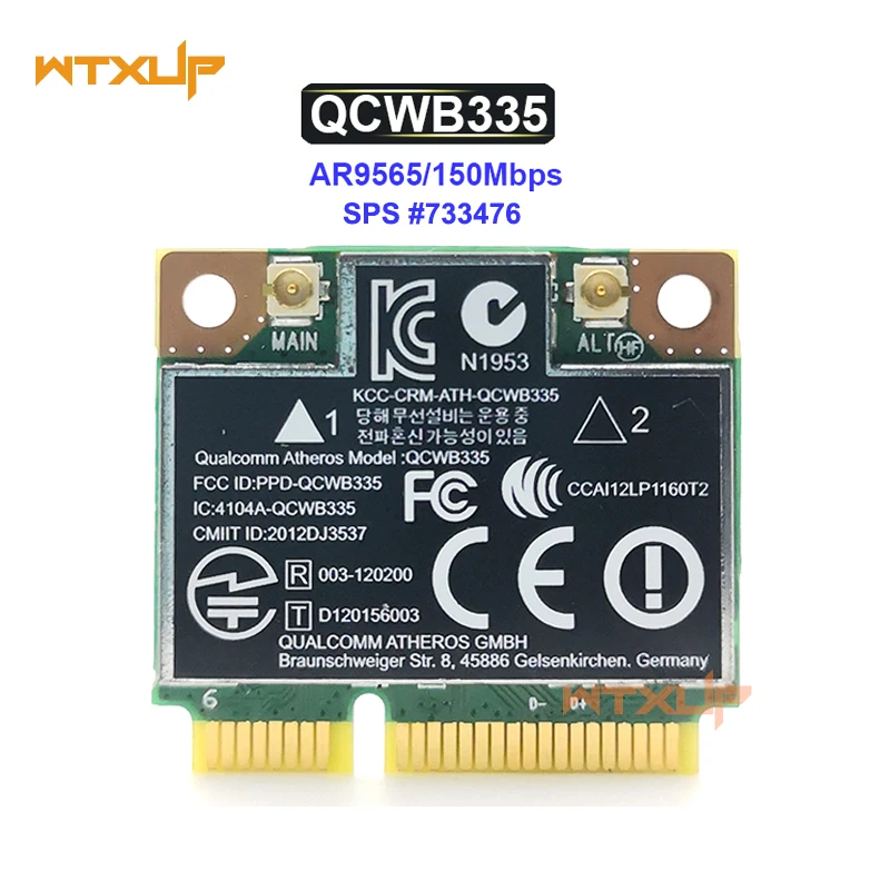 QCWB335 Atheros AR9565 Bluetooth 4 0 Wi Fi Беспроводной адаптер мини PCI Express Wlan карта SPS 733476 001 для