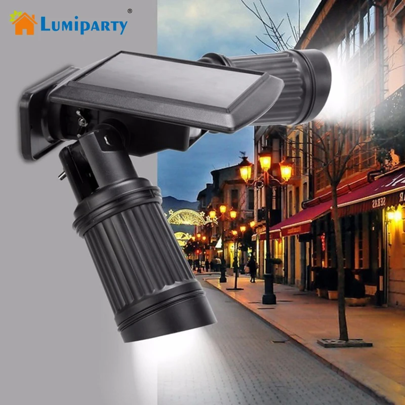 

LumiParty Solar Motion Light 14 LEDS PIR Motion Sensor Light Dual-head Outdoor Spotlight Garden Light Waterproof Wall Lamp