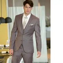 Мужской костюм деловой работа свадебные Жених жениха платье из трех частей классический стиль Лидер продаж красивый мужской костюм