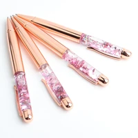 GENKKY Luxury Ballpoint Pen Flow Oil Crystal Gold Foil Metal Copper Colorful Powder Quicksand Pen Office School Supplies 1