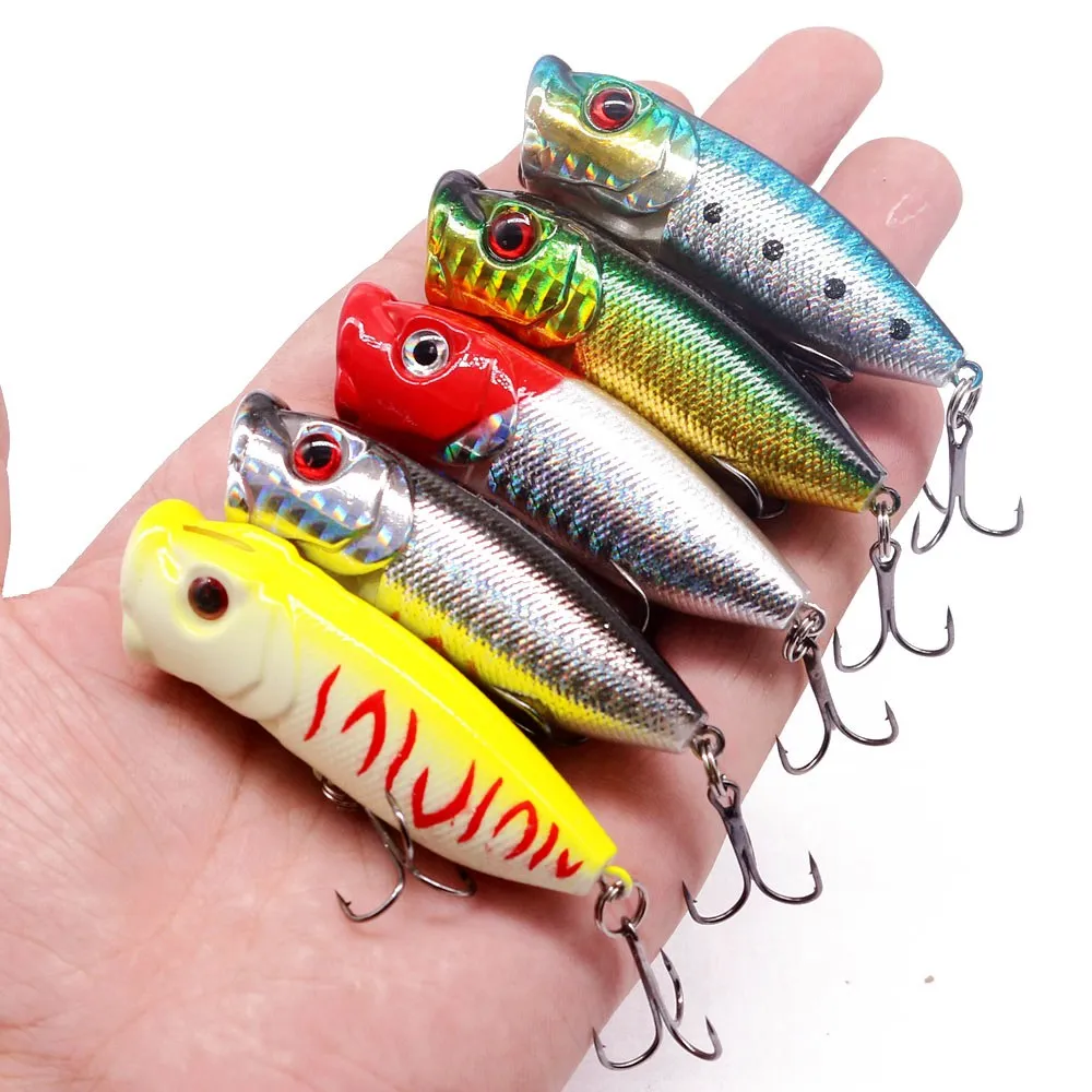 

1Pcs Laser Popper Fishing Lure 7cm 12g 6# Hooks Pesca Hard Fishing Bait Lifelike Lures Fakebait Wobbler Isca Artificial Swimbait