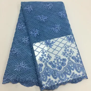 

African Lace Fabric With Pearl Embroidered Nigerian Lace Fabric Bridal High Quality French Tulle Lace Fabric For Women Dress