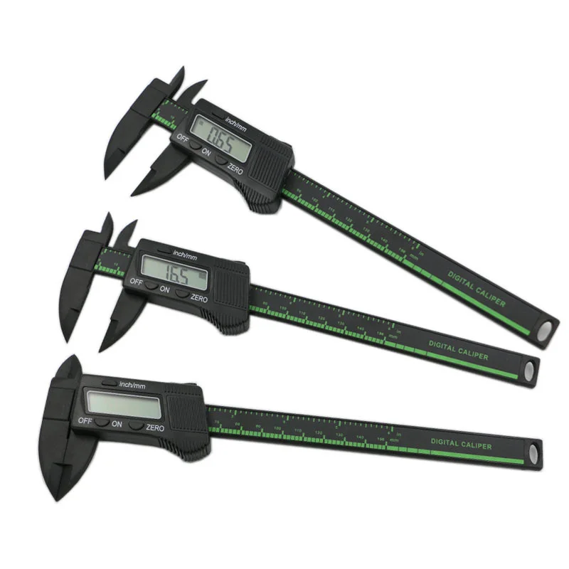

150mm vernier caliper carbon fiber measure ruler 0.1mm digital electronic lcd Micrometer Inner and outer diameter measuring Tool