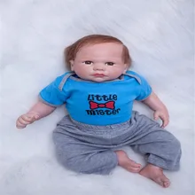 20 inch 50 cm Silicone baby reborn dolls, lifelike doll reborn Cute blue set baby boy girl gift