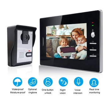 

Saful 7'' TFT LCD Wired Video Door Phone Visual Video Intercom Speakerphone IR Night Vision Camera Doorbell Intercom System