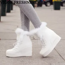 VIGOR/ботинки для свежести; женская обувь; Зимние женские ботильоны; Теплая обувь; ботинки на платформе; увеличивающая рост обувь с кроличьим мехом; MY303