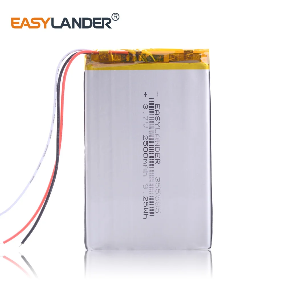 

NTC 3-wire 355585 2500mAh 3.7V Lithium Polymer Rechargeable battery For onyx newton PAD LAPTOP GPS DVR