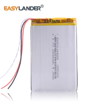 

NTC 3-wire 355585 2500mAh 3.7V Lithium Polymer Rechargeable battery For phone E-Book Onyx Boox PAD LAPTOP GPS DVR
