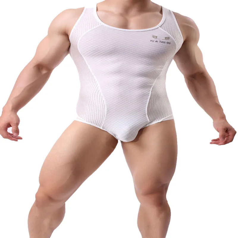 Men's Leotard Jumpsuit Bodysuits Body Building Shapers Tights Men Singlet Underwear Bikini One-piece Male Underwear Shapers