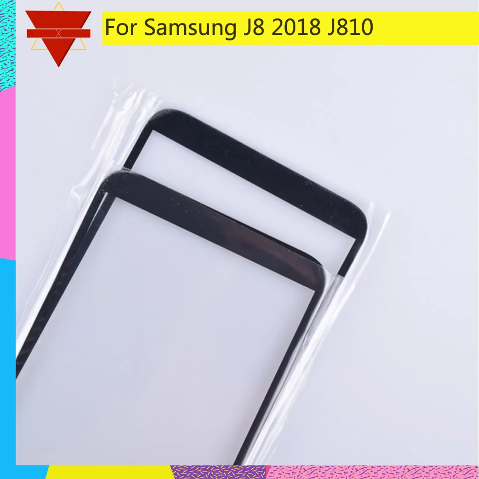 10 шт \ Лот для samsung Galaxy J8 J810 J810F сенсорный экран Переднее внешнее стекло для J8 J800Touch экран Объектив для J8 plus J805