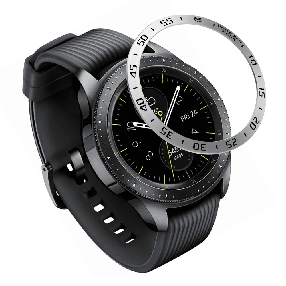 Смарт-чехол для часов samsung Galaxy watch 46 мм/42 мм/gear s3 frontier ободок кольцо клеющаяся крышка против царапин из нержавеющей стали - Цвет ремешка: watch 42mm A Silver