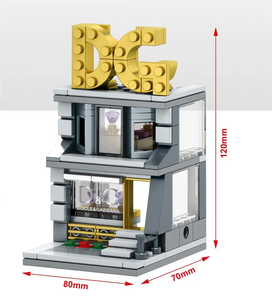 

City Street Views Blocks Kawaii Small Shop Model Plastic Building Bricks Mini Store Educational Kids Toys Lovely Girls Gifts
