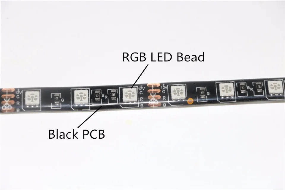 0,5 м/1 м/2 м двойная черная печатная плата 5050SMD Fexible RGB Светодиодная лента светильник 12 в водонепроницаемый 30 светодиодный s/60 Светодиодный s/120 светодиодный s светодиодный RGB лента