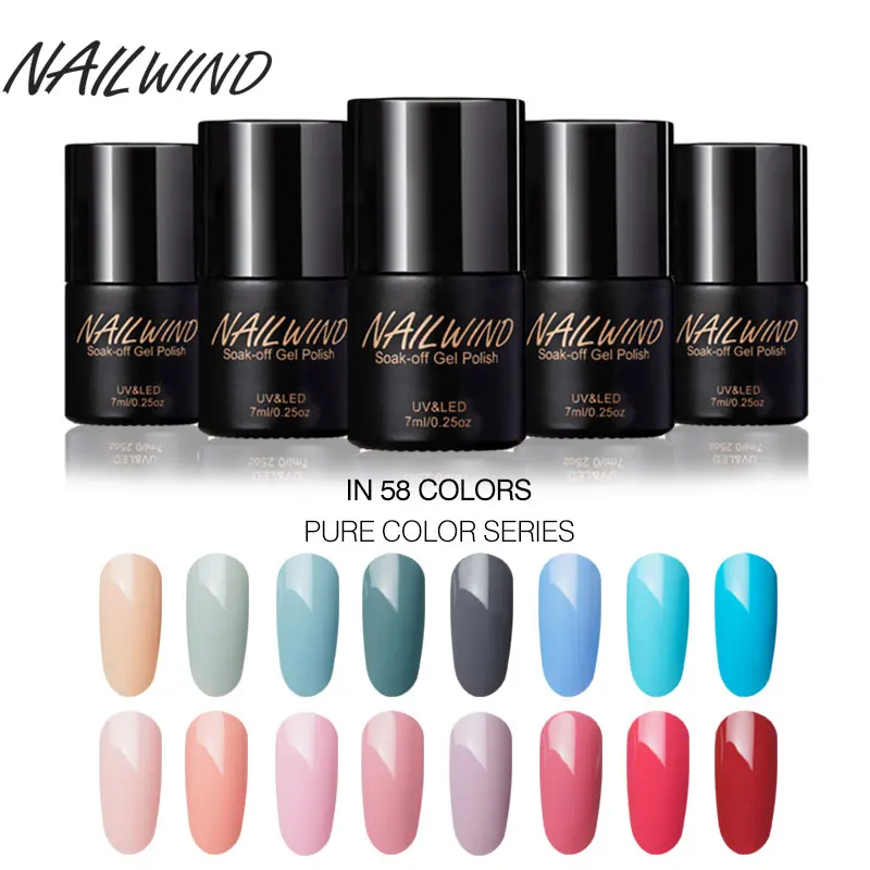 Nailwind чистый цвет 01 58 7 мл Гель лак для ногтей Esmaltes Permanentes нейл арта УФ Nagellak Vernis