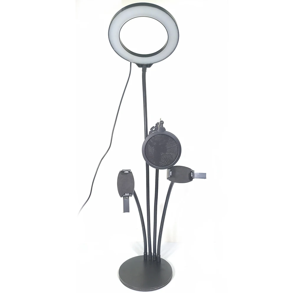 4 in 1 Multi-function Stands with 16cm LED Ring Flash Light Mounts Holder for Microphones Tripod fo - 33004645647