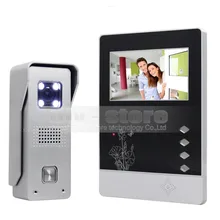 DIYSECUR 4.3 inch TFT Color LCD Display Aluminum Alloy CCD Camera Video Door Phone Intercom Doorbell LED Color Night Vision