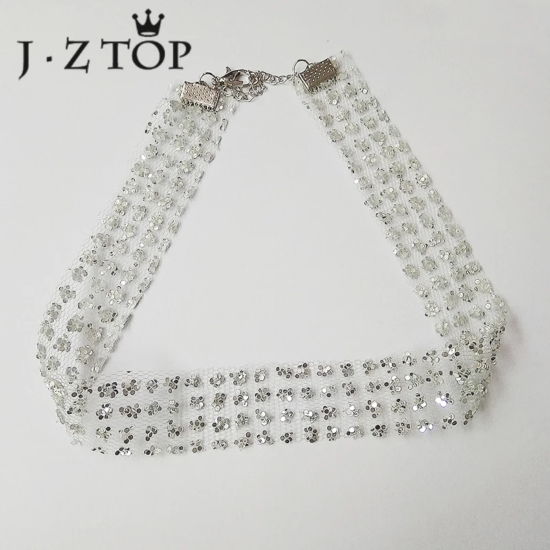 JZTOP модное кружевное ожерелье-чокер с цветами для женщин серебряного цвета