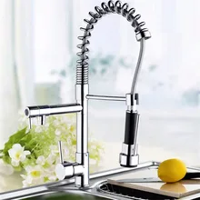 Полезный Твердый латунный хромированный поворотный Кухня кран Два Изливы Палуба Гора Смеситель Кухня кран