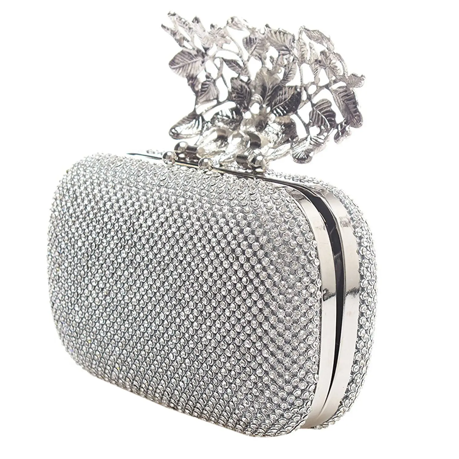 Women Evening Bag 2018 Flower Crystal Clutch Bags Wedding Purse Rhinestones Chain bag Shoulder